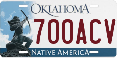 OK license plate 700ACV