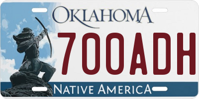 OK license plate 700ADH