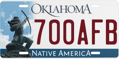OK license plate 700AFB