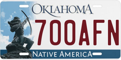 OK license plate 700AFN