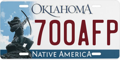 OK license plate 700AFP