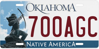 OK license plate 700AGC