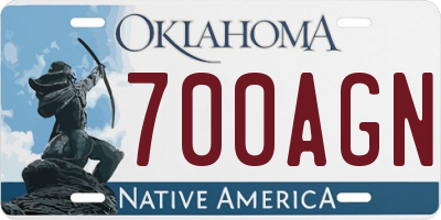 OK license plate 700AGN
