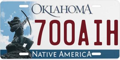 OK license plate 700AIH