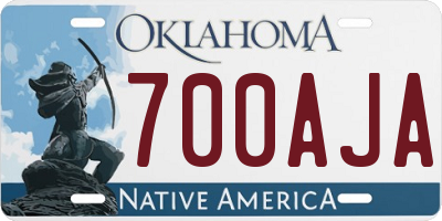 OK license plate 700AJA