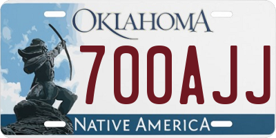 OK license plate 700AJJ