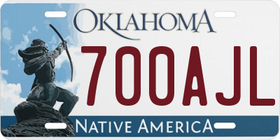 OK license plate 700AJL