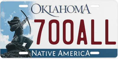 OK license plate 700ALL