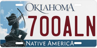 OK license plate 700ALN