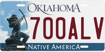 OK license plate 700ALV