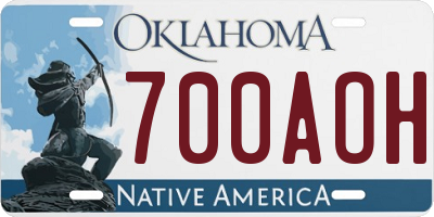 OK license plate 700AOH
