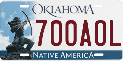 OK license plate 700AOL