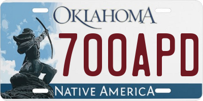 OK license plate 700APD