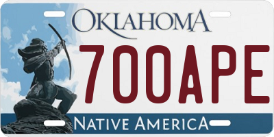 OK license plate 700APE