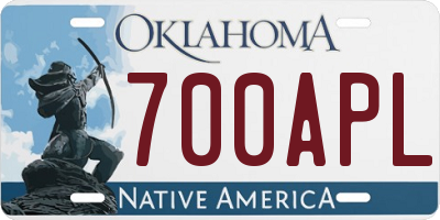 OK license plate 700APL