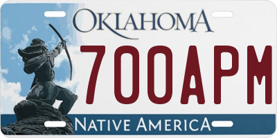 OK license plate 700APM