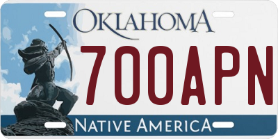 OK license plate 700APN