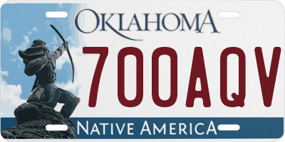 OK license plate 700AQV