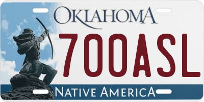 OK license plate 700ASL