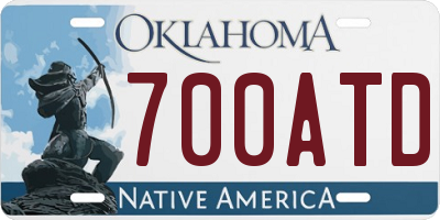 OK license plate 700ATD