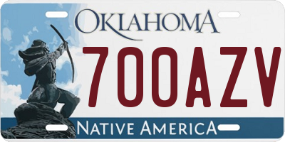 OK license plate 700AZV