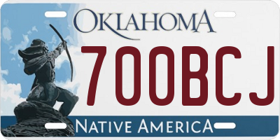 OK license plate 700BCJ