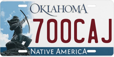 OK license plate 700CAJ