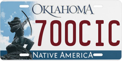 OK license plate 700CIC