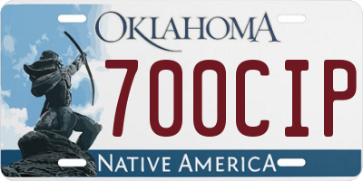 OK license plate 700CIP