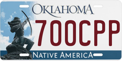 OK license plate 700CPP