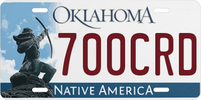 OK license plate 700CRD