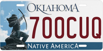 OK license plate 700CUQ
