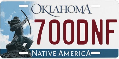 OK license plate 700DNF