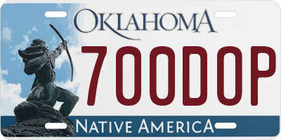 OK license plate 700DOP