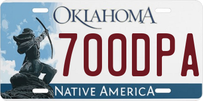 OK license plate 700DPA
