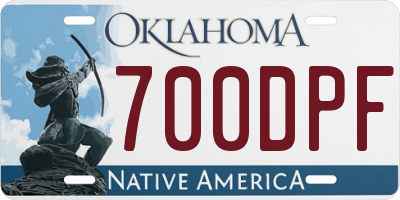 OK license plate 700DPF