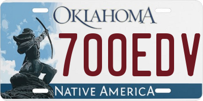 OK license plate 700EDV