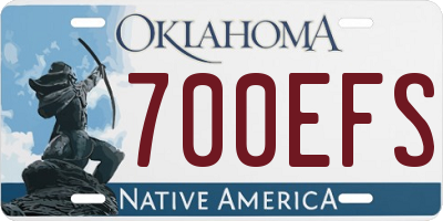 OK license plate 700EFS