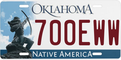 OK license plate 700EWW