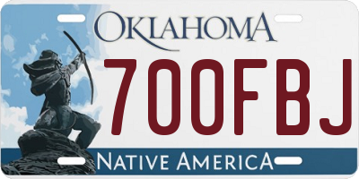 OK license plate 700FBJ