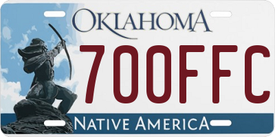 OK license plate 700FFC