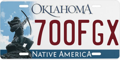 OK license plate 700FGX