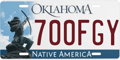OK license plate 700FGY
