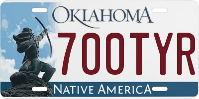 OK license plate 700TYR