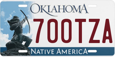 OK license plate 700TZA