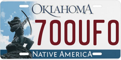 OK license plate 700UFO