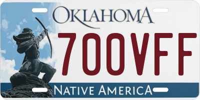 OK license plate 700VFF