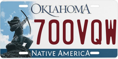 OK license plate 700VQW