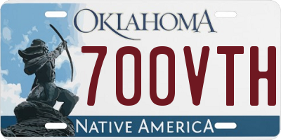 OK license plate 700VTH