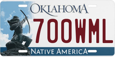 OK license plate 700WML